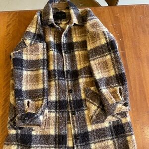 RD Style Plaid Wool Blend Jacket in Brown and Black
